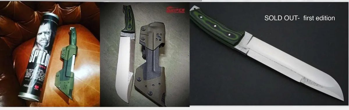 The Spelonk military knife and its Kydex holster